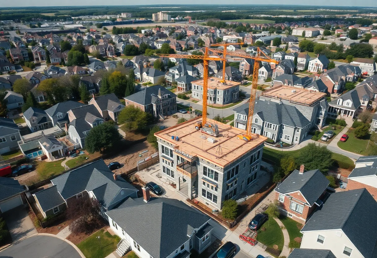 Construction sites in Illinois showing new home development