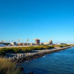 Coastal view of New Jersey impacted by LNG terminal construction
