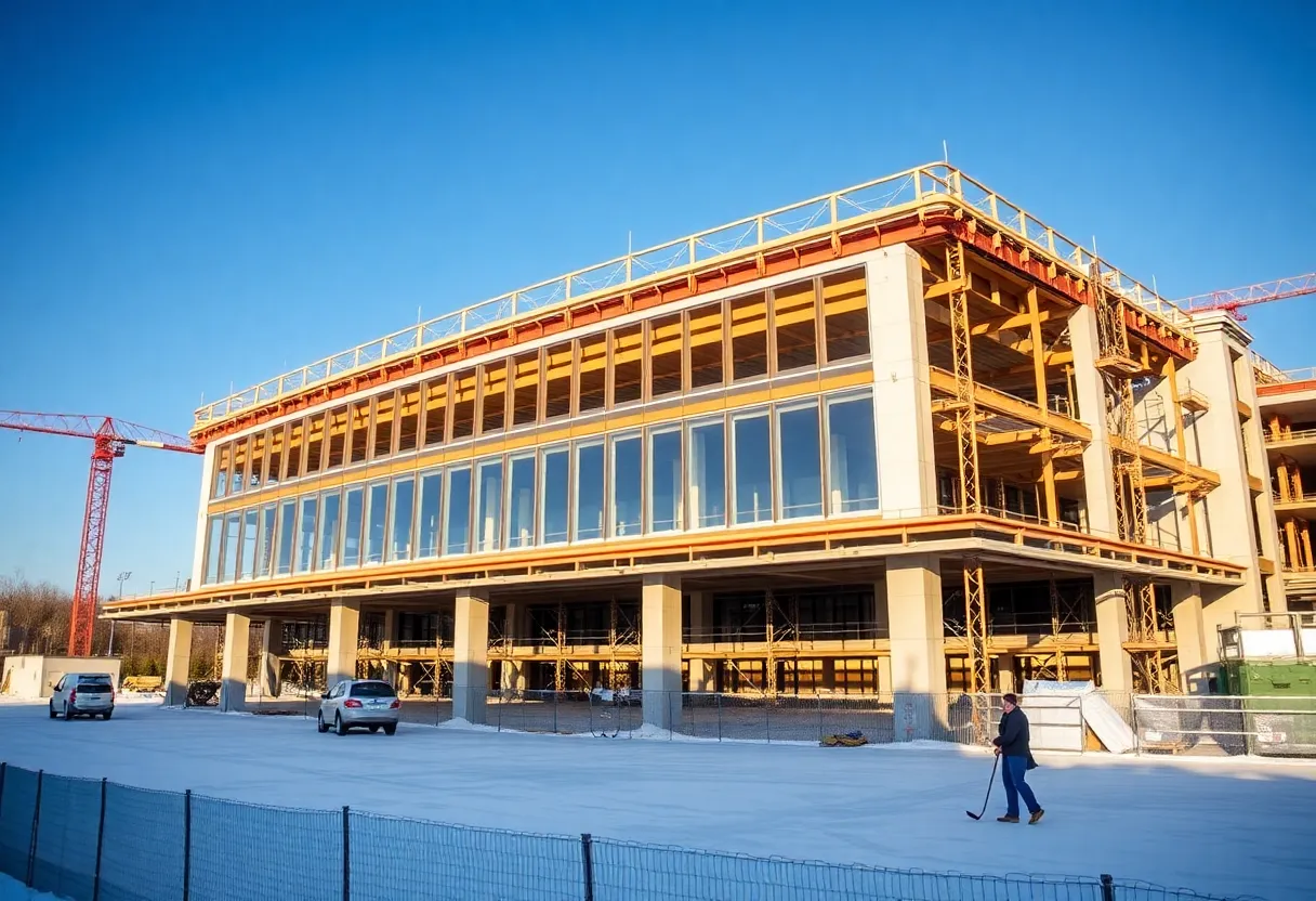 Construction site of the East Brunswick Ice Arena in New Jersey