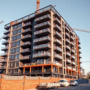 Construction site of a luxury apartment complex in New Jersey