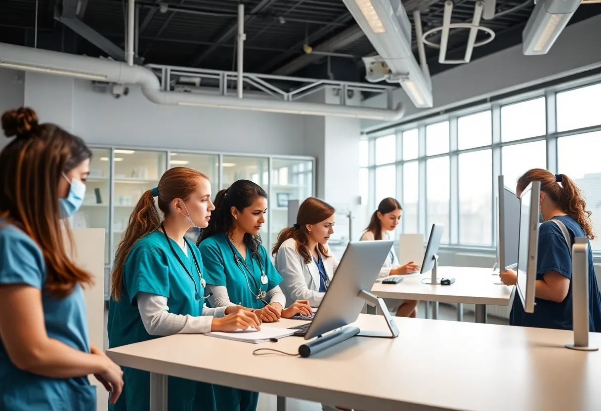 Students learning in the Morris County Health Professions Center