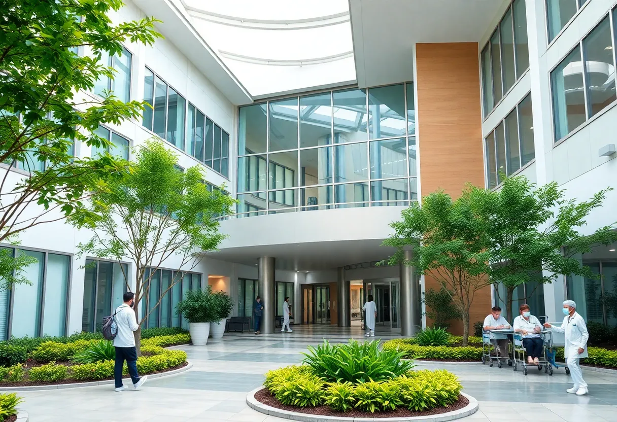 Rendering of the new acute care hospital in Tinton Falls