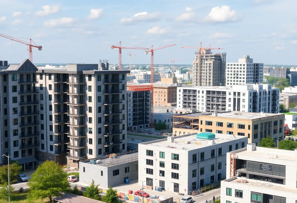 Construction activity in New Jersey's urban landscape