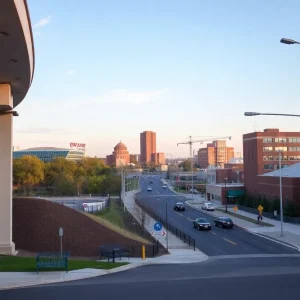 A picturesque view of South Jersey showcasing infrastructure and community activities.