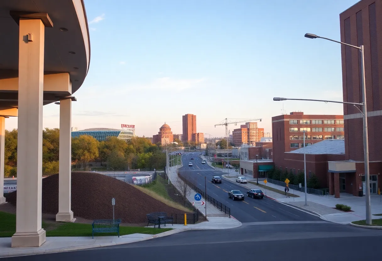 A picturesque view of South Jersey showcasing infrastructure and community activities.